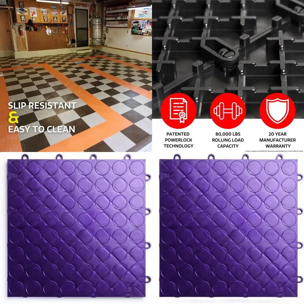 Interlocking Anti-Slip Garage Floor Tiles, Durable, Heavy-Duty Copolymer, Easy Installation, 12-Pack of 12x12
Interlocking Anti-Slip Garage Floor Tiles, Durable, Heavy-Duty Copolymer, Easy Installation, 12-Pack of 12x12