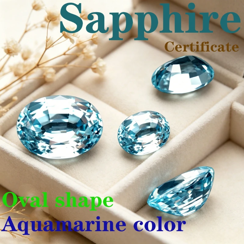 Laboratory Production Sapphire Oval Shape Aquamarine Color Certificate
Laboratory Production Sapphire Oval Shape Aquamarine Color Certificate