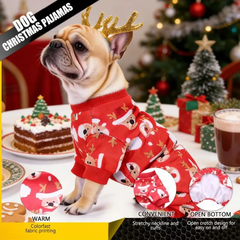 4 Legs Dog Christmas Costume, Reindeer Santa Snowman Jumpsuit for Small Dogs, Puppy Four Legged Full Body Winter Clothes
4 Legs Dog Christmas Costume, Reindeer Santa Snowman Jumpsuit for Small Dogs, Puppy Four Legged Full Body Winter Clothes