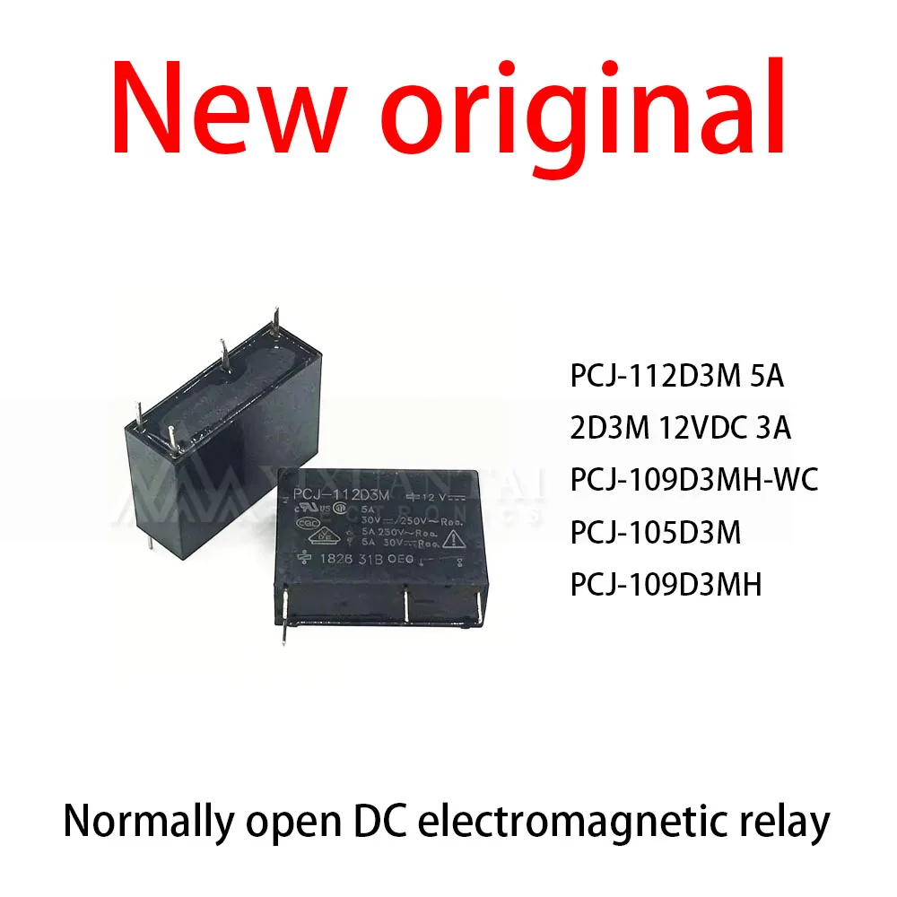 10 Pcs/Lot New original PCJ-112D3M 5A 2D3M 12VDC 3A PCJ-109D3MH-WC PCJ-105D3M PCJ-109D3MH Normally open DC electromagnetic rela
10 Pcs/Lot New original PCJ-112D3M 5A 2D3M 12VDC 3A PCJ-109D3MH-WC PCJ-105D3M PCJ-109D3MH Normally open DC electromagnetic rela