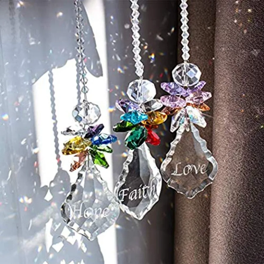 Glass Crystal Rainbow Ornament Chakra Hanging Suncatcher Window Sun Catcher with Baroque Maple Leaf Pendant for Gift, Pack of 3
Glass Crystal Rainbow Ornament Chakra Hanging Suncatcher Window Sun Catcher with Baroque Maple Leaf Pendant for Gift, Pack of 3