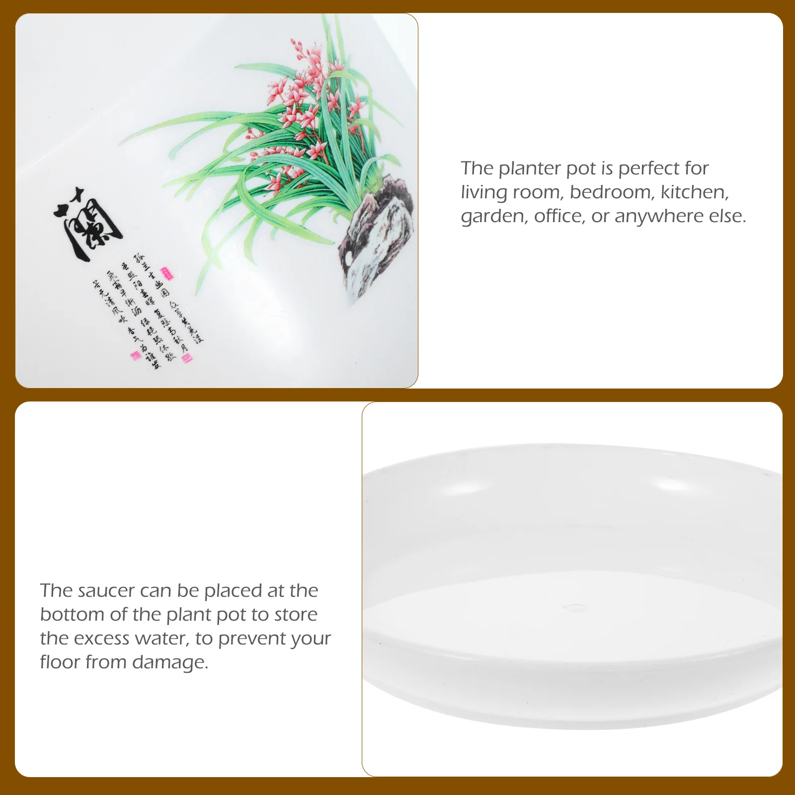 2Pcs Resin Orchid Pots Indoor Plant Containers with Saucer for Living Room Bedroom Garden Breathable Flower Nursery Planter
2Pcs Resin Orchid Pots Indoor Plant Containers with Saucer for Living Room Bedroom Garden Breathable Flower Nursery Planter