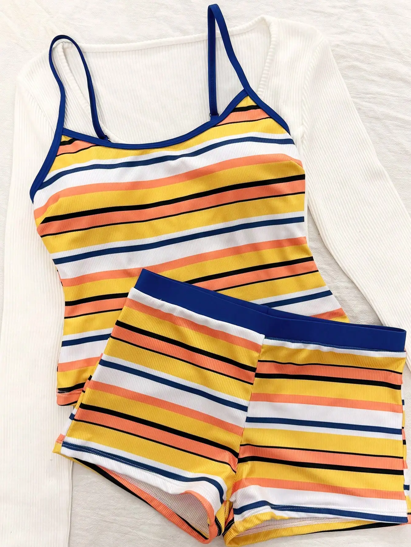 Womens Striped Tank Top And Shorts Co-ords Set Casual Summer Outfit
Womens Striped Tank Top And Shorts Co-ords Set Casual Summer Outfit
