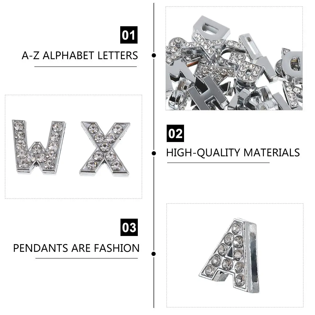 52pcs Alphabet Charms Jewelry Making Supplies 8mm Diamond Letter DIY Pendant Set Alloy Pendants Craft Accessories Gifts
52pcs Alphabet Charms Jewelry Making Supplies 8mm Diamond Letter DIY Pendant Set Alloy Pendants Craft Accessories Gifts
