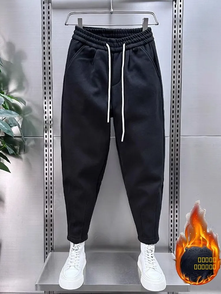 Мужские осенне-зимние утепленные шерстяные брюки-харлан с флисовой подкладкой, прямые брюки Bla Knight, свободные повседневные брюки
Мужские осенне-зимние утепленные шерстяные брюки-харлан с флисовой подкладкой, прямые брюки Bla Knight, свободные повседневные брюки