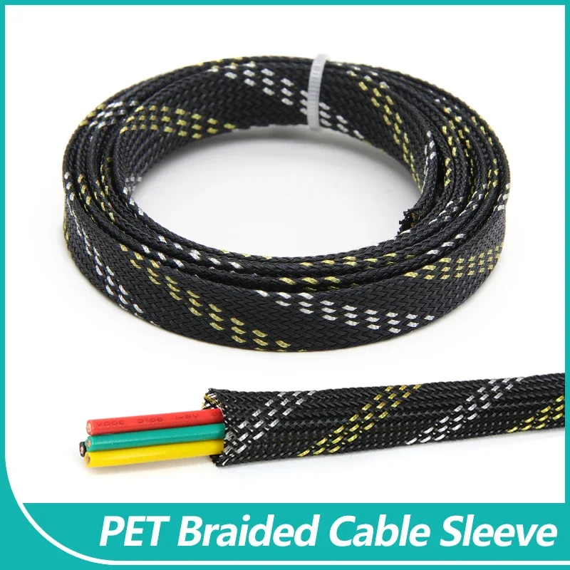 Black Gold Silver PET Braided Cable Sleeve 2/4/6/8/10/12/14/16mm Expandable High Density Insulated Line Protection Wrap Sheath
Black Gold Silver PET Braided Cable Sleeve 2/4/6/8/10/12/14/16mm Expandable High Density Insulated Line Protection Wrap Sheath