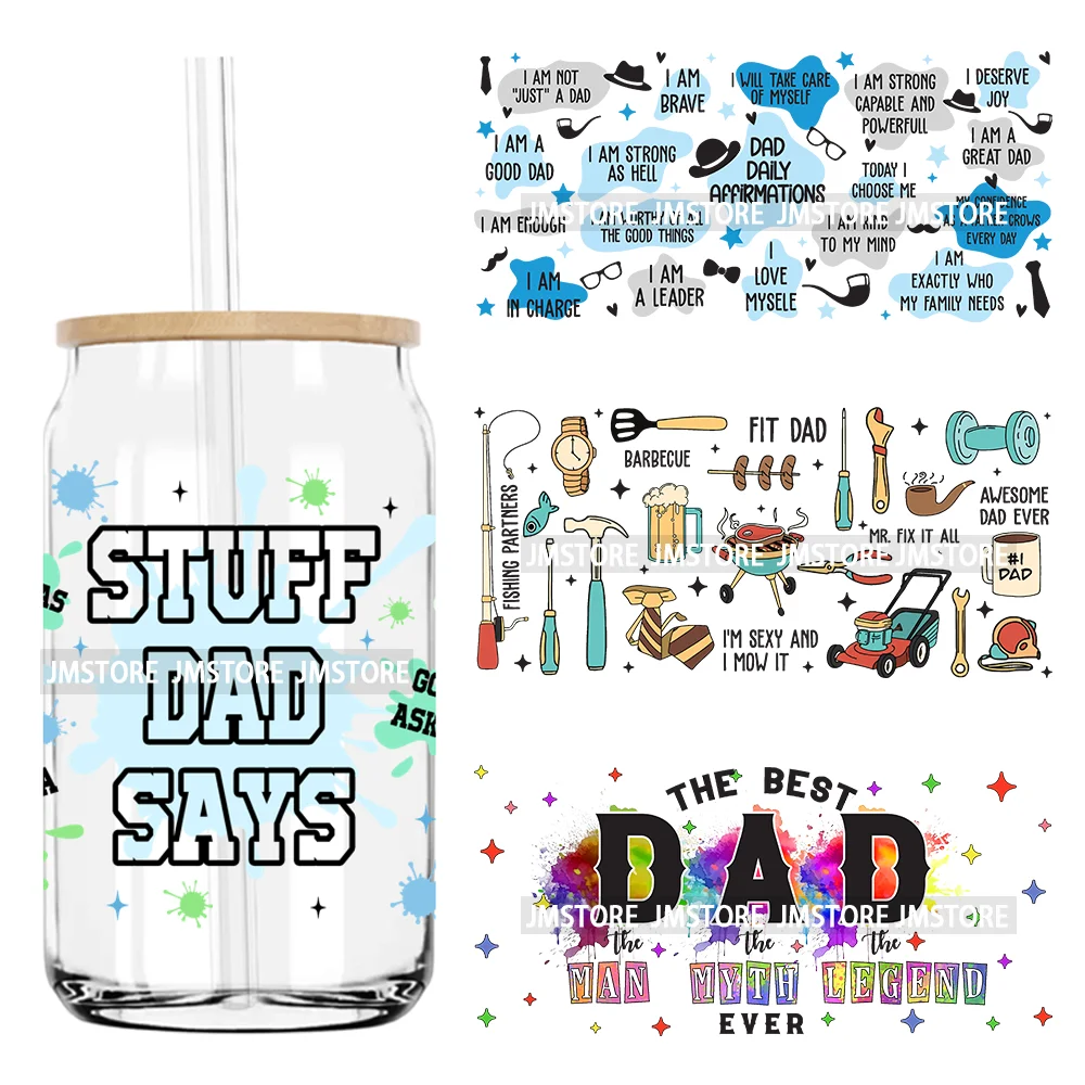 Stuff Dad Says 16OZ UV DTF Cup Wrap Transfers Stickers Custom Labels Father's Day Durable Waterproof Logo For Libbey Glass Can
Stuff Dad Says 16OZ UV DTF Cup Wrap Transfers Stickers Custom Labels Father's Day Durable Waterproof Logo For Libbey Glass Can