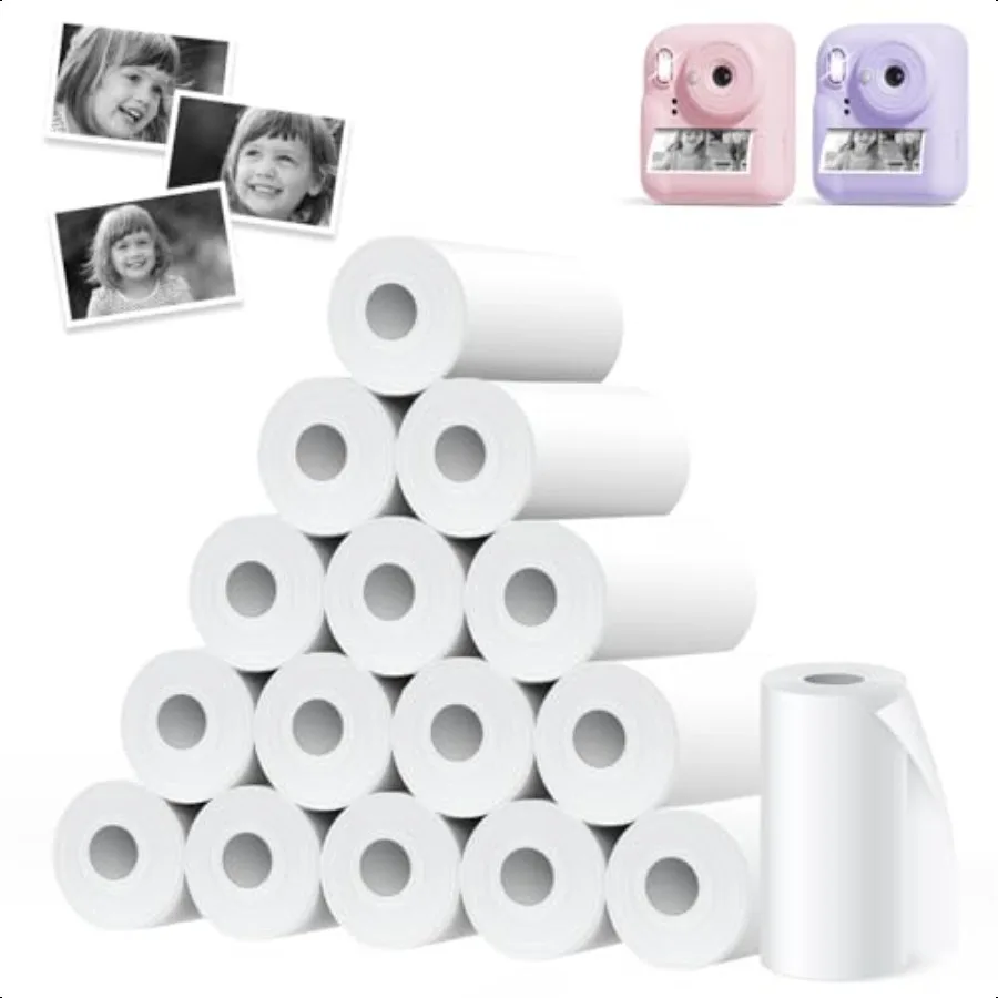 16 Rolls Instant Print Camera for Refill Print Paper BPA Free Photo Printer Thermal Paper Rolls for Most Instant Camera
16 Rolls Instant Print Camera for Refill Print Paper BPA Free Photo Printer Thermal Paper Rolls for Most Instant Camera