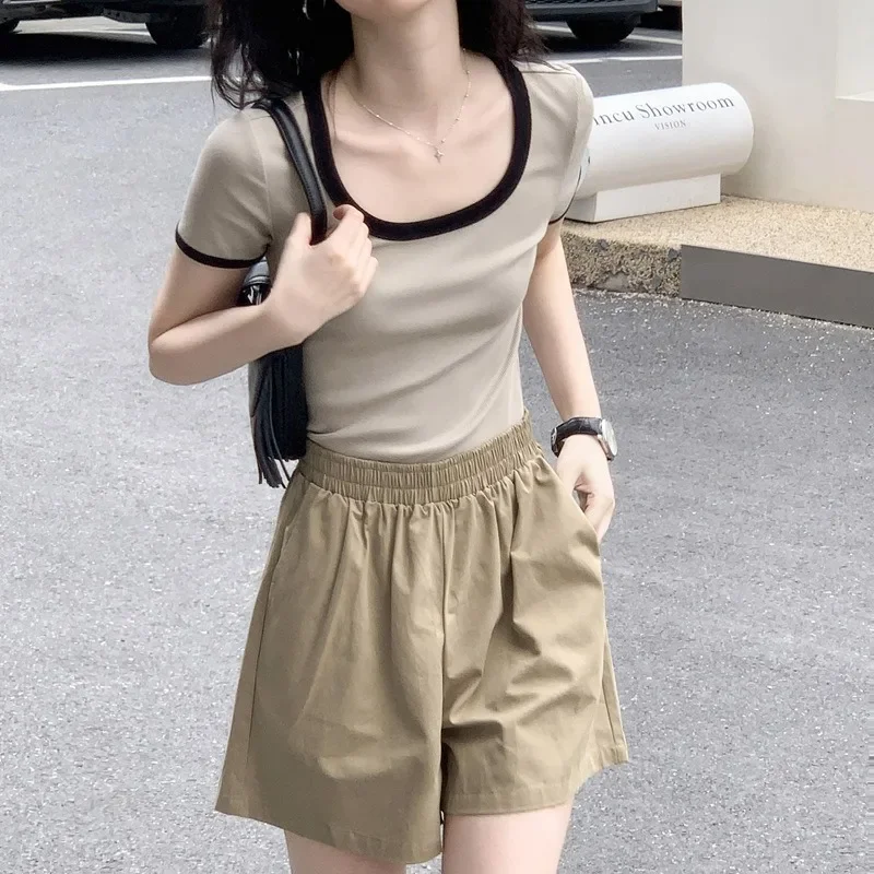New Women Summer U Neck Striped Contrast Short Sleeve Tops Simple Fashion Casual T Shirts Chc Sweet Girls All-Match Short Tees
New Women Summer U Neck Striped Contrast Short Sleeve Tops Simple Fashion Casual T Shirts Chc Sweet Girls All-Match Short Tees