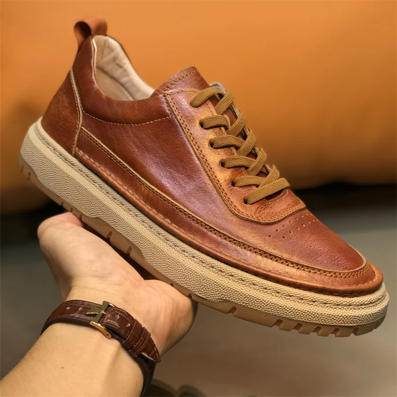 High Quality Genuine Leather Men Sneakers Fashion Lace Up Casual Shoes for Men Flat Bottom Skateboard Shoes Zapatillas Hombre
High Quality Genuine Leather Men Sneakers Fashion Lace Up Casual Shoes for Men Flat Bottom Skateboard Shoes Zapatillas Hombre