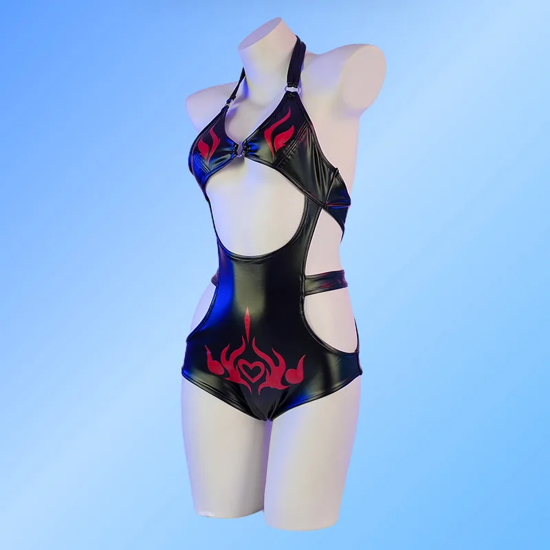 Women Sexy Cosplay Cyber Assassin Leather Jumpsuit Anime Succubus One Piece Swimsuit Patent Leather Flame Print Swimwear Outfits
Women Sexy Cosplay Cyber Assassin Leather Jumpsuit Anime Succubus One Piece Swimsuit Patent Leather Flame Print Swimwear Outfits