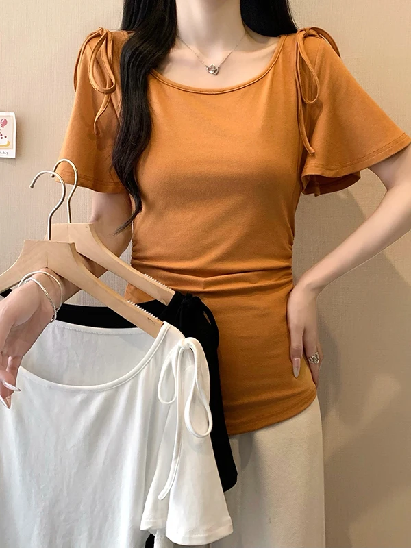 plus Size Fashionable Simple Summer Top Bubble Sleeve Women's Clothing Meat Concealing Slimming Short Sleeve Versatile Female
plus Size Fashionable Simple Summer Top Bubble Sleeve Women's Clothing Meat Concealing Slimming Short Sleeve Versatile Female