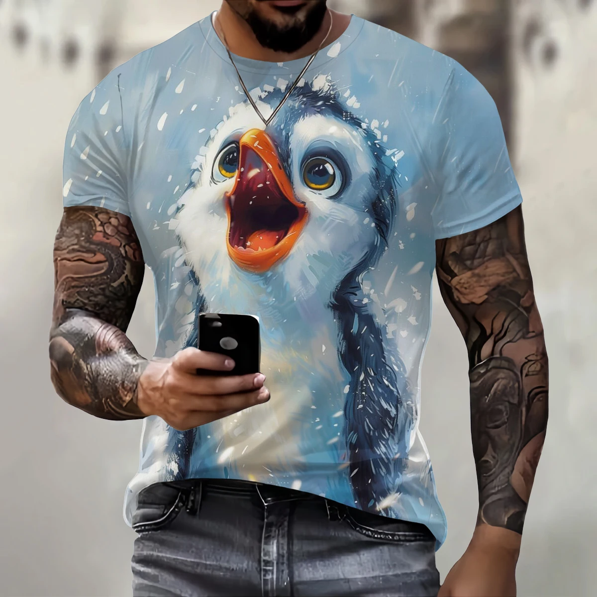 Men's T-Shirt With Print 3d Penguin Print Tees Tops Fashion Men Animal Pattern T Shirt Oversized Streetwear O-Neck Fashion y2k
Men's T-Shirt With Print 3d Penguin Print Tees Tops Fashion Men Animal Pattern T Shirt Oversized Streetwear O-Neck Fashion y2k