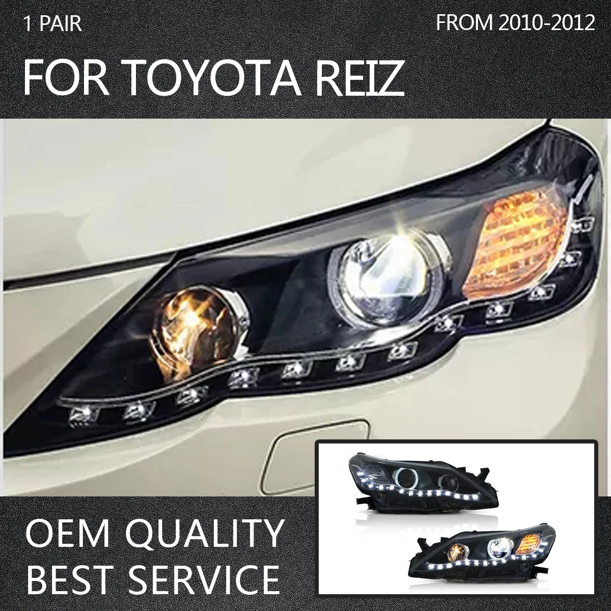 LED headlight assembly modification upgrade highlight day light flow steering headlight assembly For Toyota Reiz 2010-2012
LED headlight assembly modification upgrade highlight day light flow steering headlight assembly For Toyota Reiz 2010-2012