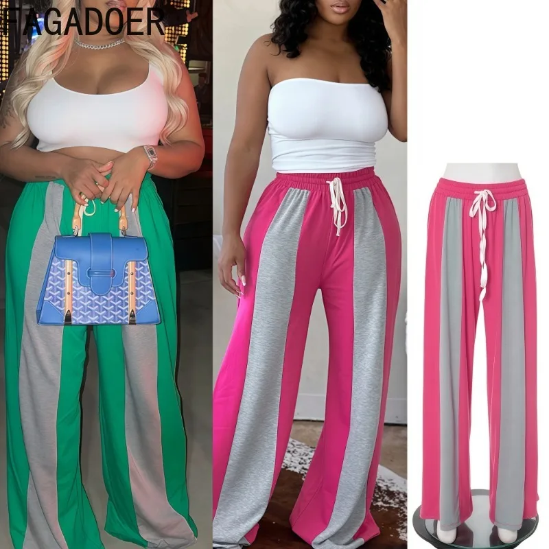FAGADOER Fashion Color Block Loose Pants Women Drawstring Patchwork High Waist Wide Leg Pants Trousers Female Streetwear Bottoms
FAGADOER Fashion Color Block Loose Pants Women Drawstring Patchwork High Waist Wide Leg Pants Trousers Female Streetwear Bottoms