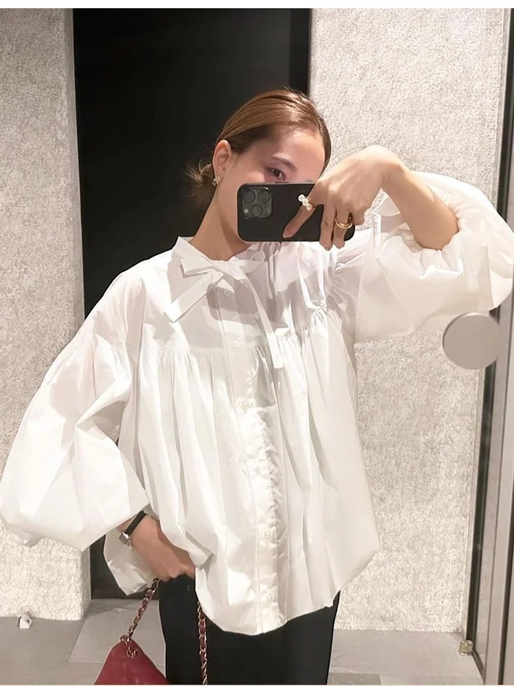 Sweet Loose Slimming Bubble Lantern Sleeve Bow Tie Collar Shirt Doll Top Women's Spring Summer Style Japanese Cotto...
Sweet Loose Slimming Bubble Lantern Sleeve Bow Tie Collar Shirt Doll Top Women's Spring Summer Style Japanese Cotto...