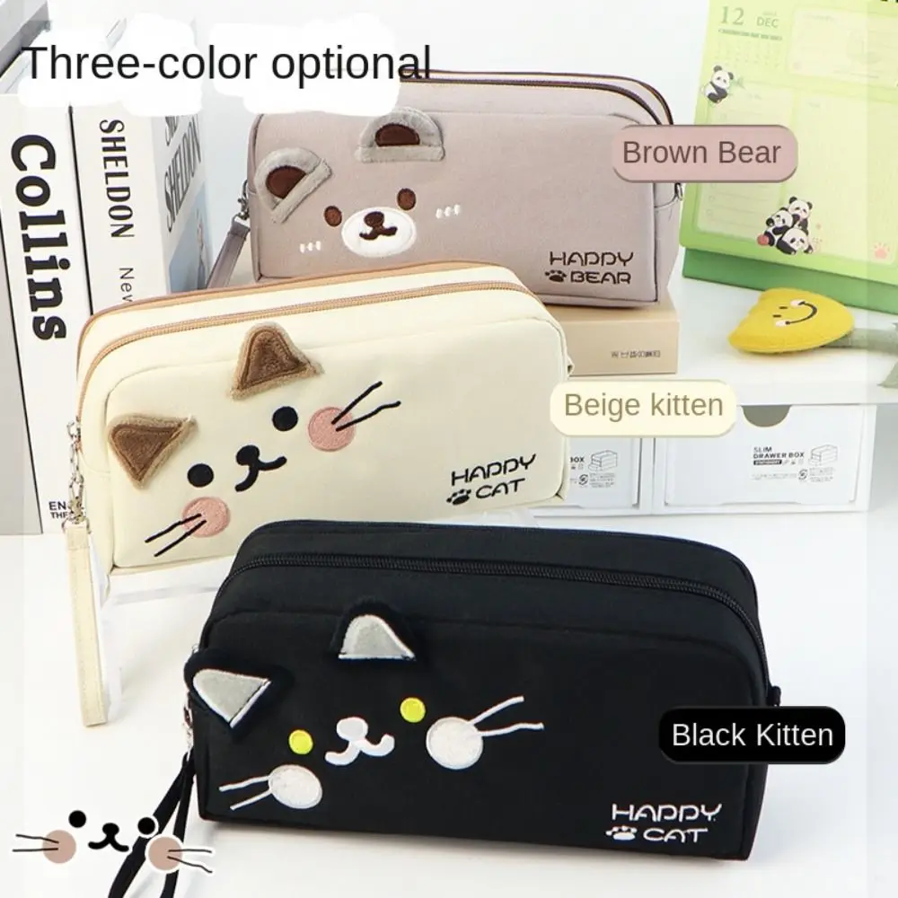 Large Capacity Cute Cat Pencil Bag Multifunctional Portable Cat Pattern Stationery Bag Simple High Beauty Canvas Pencil Case
Large Capacity Cute Cat Pencil Bag Multifunctional Portable Cat Pattern Stationery Bag Simple High Beauty Canvas Pencil Case