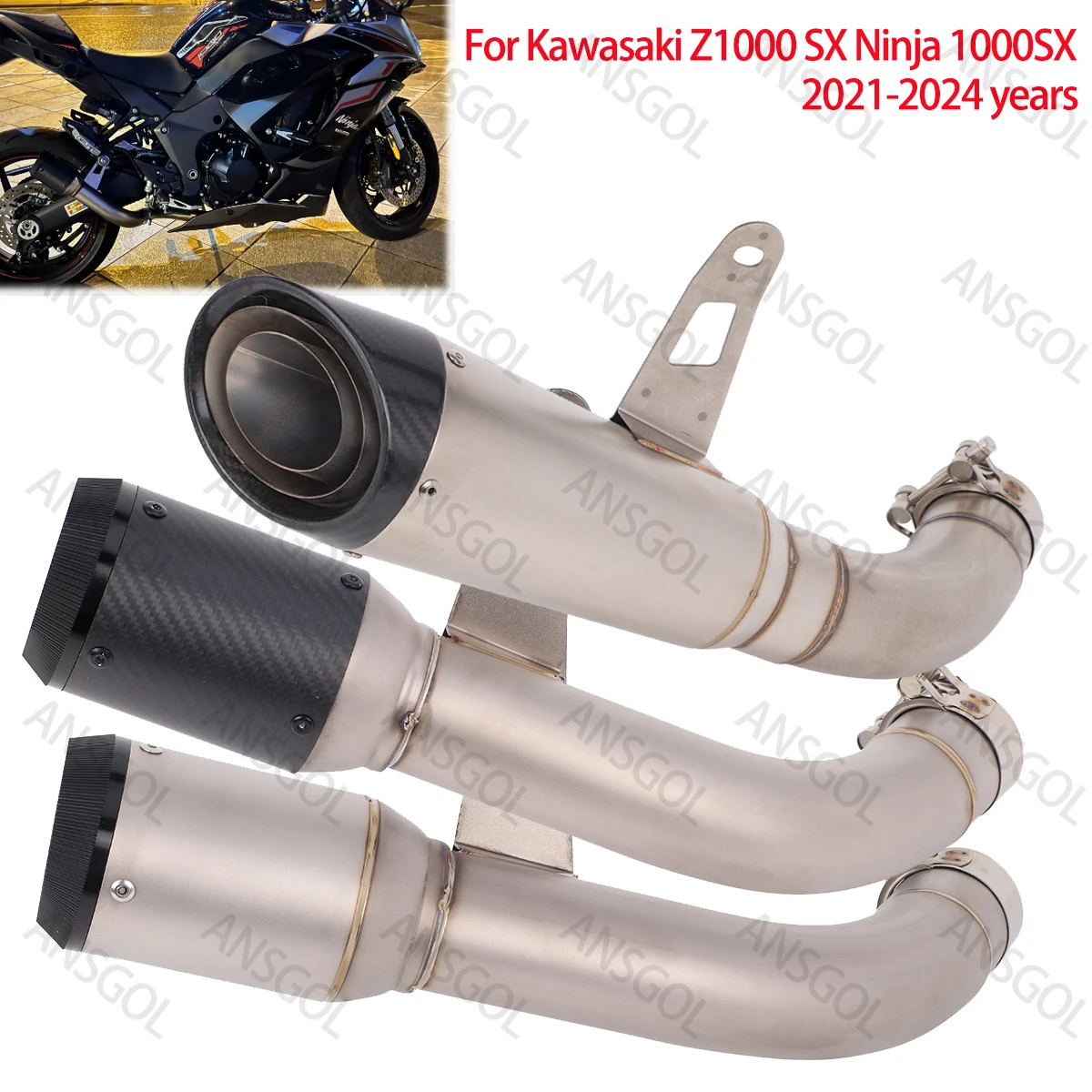 Ninja 1000SX Exhaust Pipe Systems Slip on for Kawasaki Z1000SX Ninja 1000SX 2021-2024 Escape Muffler Pipe Modified Titanium
Ninja 1000SX Exhaust Pipe Systems Slip on for Kawasaki Z1000SX Ninja 1000SX 2021-2024 Escape Muffler Pipe Modified Titanium