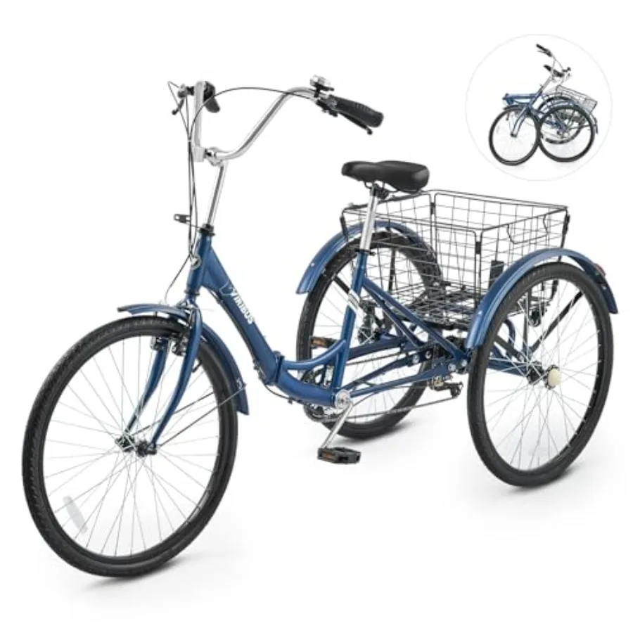 Складной трехколесный велосипед для взрослых, 7 скоростей, со съемной корзиной на колесах, складной трехколесный велосипед для женщин и мужчин, размер S
Складной трехколесный велосипед для взрослых, 7 скоростей, со съемной корзиной на колесах, складной трехколесный велосипед для женщин и мужчин, размер S