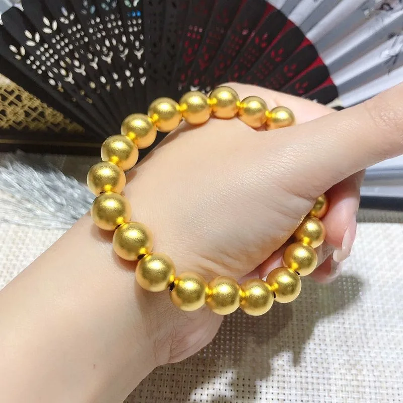 9999 24K Real Gold Ancient Method Inheritance Frosted Bead Bracelet Classic Round Bead Bracelet Transfer Bead Men and Women
9999 24K Real Gold Ancient Method Inheritance Frosted Bead Bracelet Classic Round Bead Bracelet Transfer Bead Men and Women