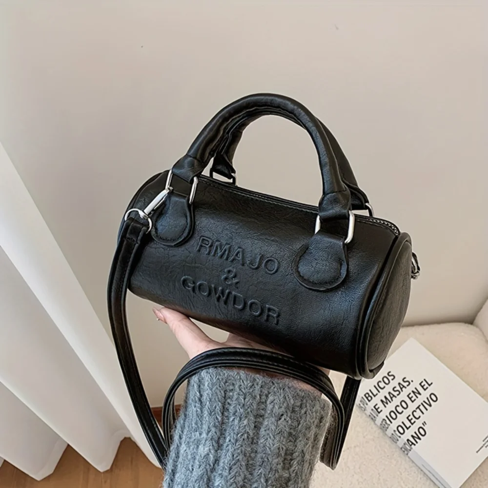 Vintage Retro PU Leather Mini Barrel Bag - Women's Boston Handbag for Shoulder & Crossbody
Vintage Retro PU Leather Mini Barrel Bag - Women's Boston Handbag for Shoulder & Crossbody