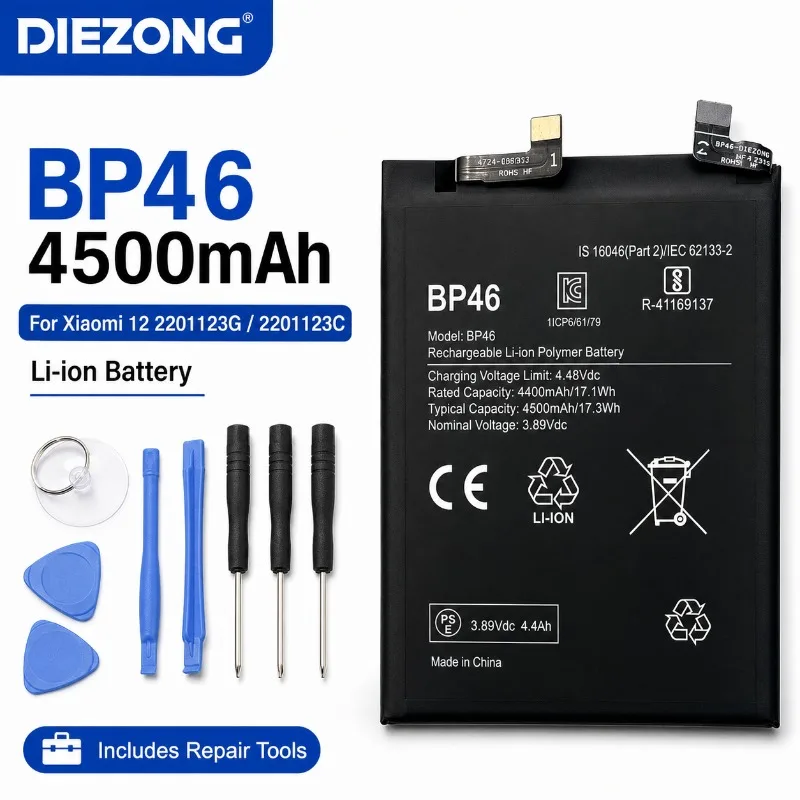 Fast Shipping Persistent standby Fast Charging BP46 4500mah Phone Battery for xiaomi 12 2201123G 2201123C Mobile Phone Parts
Fast Shipping Persistent standby Fast Charging BP46 4500mah Phone Battery for xiaomi 12 2201123G 2201123C Mobile Phone Parts