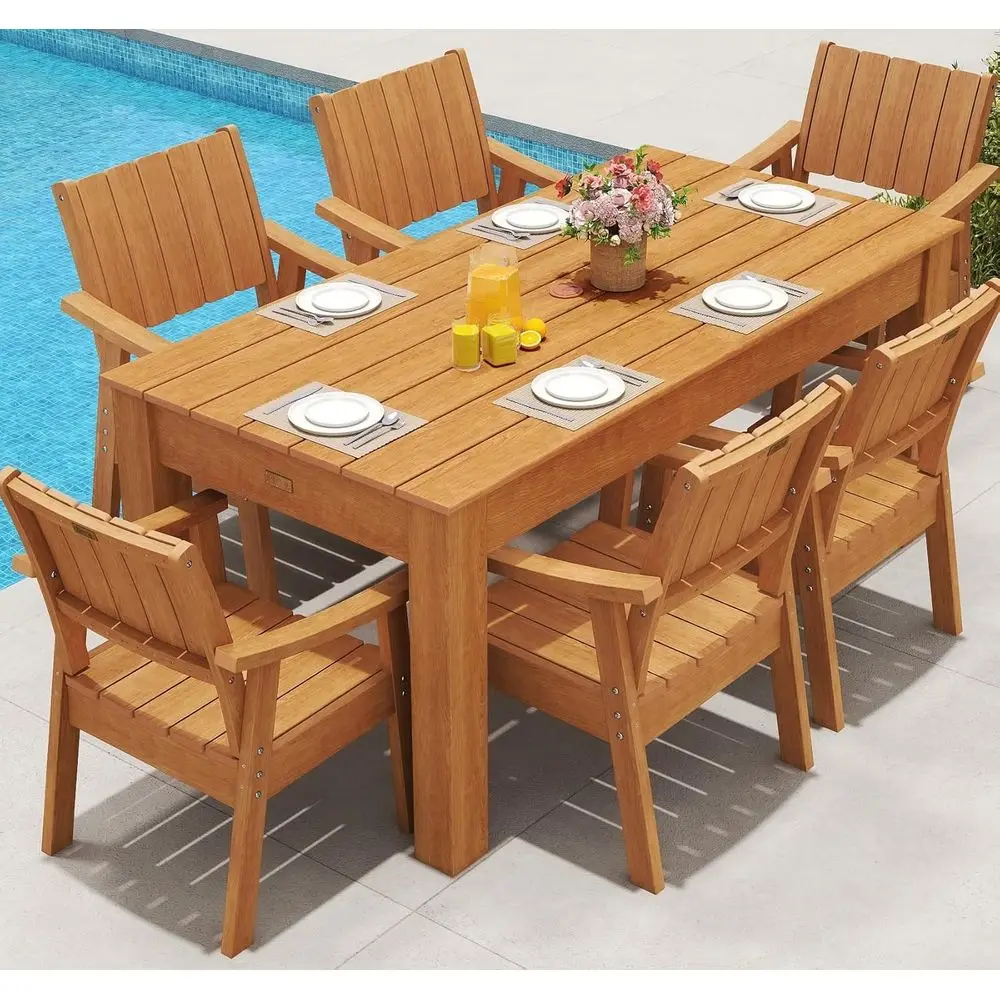 Outdoor Patio Dining Set with Umbrella Hole for Backyard and Poolside
Outdoor Patio Dining Set with Umbrella Hole for Backyard and Poolside