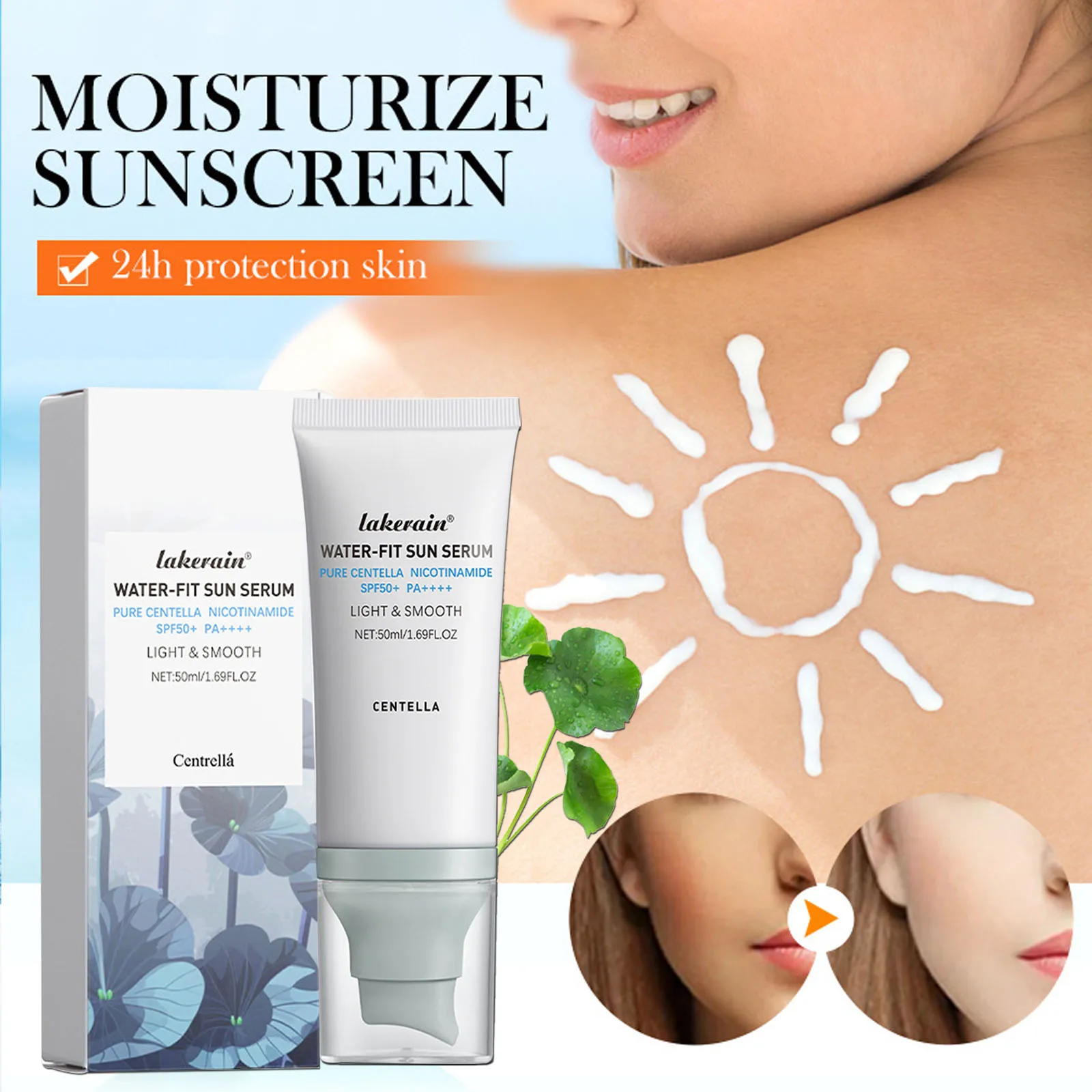 SPF50+Centella Asiatica Sunscreen Cream Long-Lasting No Sticky Refreshing Sunscreen Lotion Anti Dry Oily Sensitive Face Skincare
SPF50+Centella Asiatica Sunscreen Cream Long-Lasting No Sticky Refreshing Sunscreen Lotion Anti Dry Oily Sensitive Face Skincare