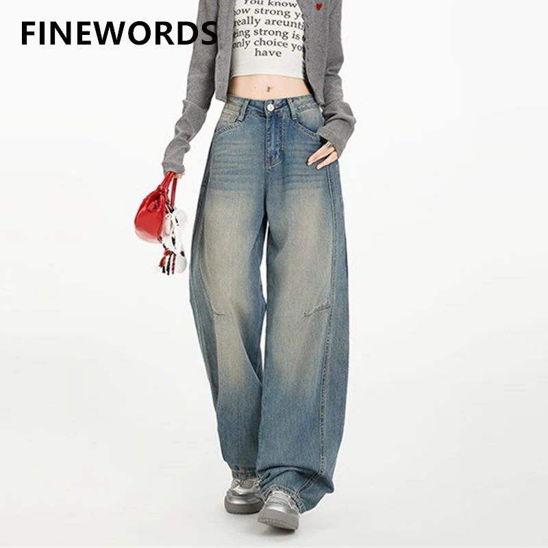 FINEWORDS High Waist Retro Blue Jeans Women Korean Wide Leg Korean Jeans Streetwear Easymatch Full Length Harajuku Baggy Jeans
FINEWORDS High Waist Retro Blue Jeans Women Korean Wide Leg Korean Jeans Streetwear Easymatch Full Length Harajuku Baggy Jeans