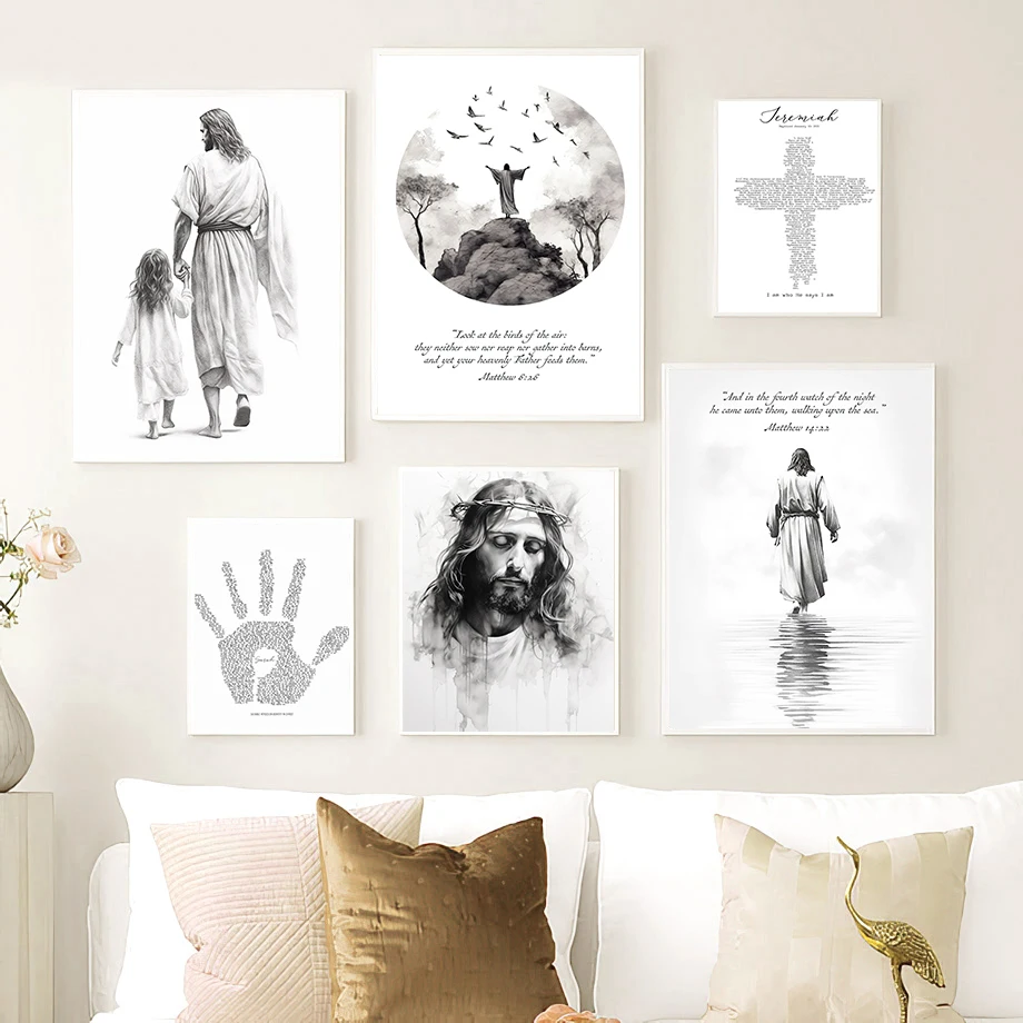 Religious Art Modern Bible Verse Wall Art Easter Gift Christian Wall Art Canvas Painting Nordic Poster Home Living Room Decor
Religious Art Modern Bible Verse Wall Art Easter Gift Christian Wall Art Canvas Painting Nordic Poster Home Living Room Decor
