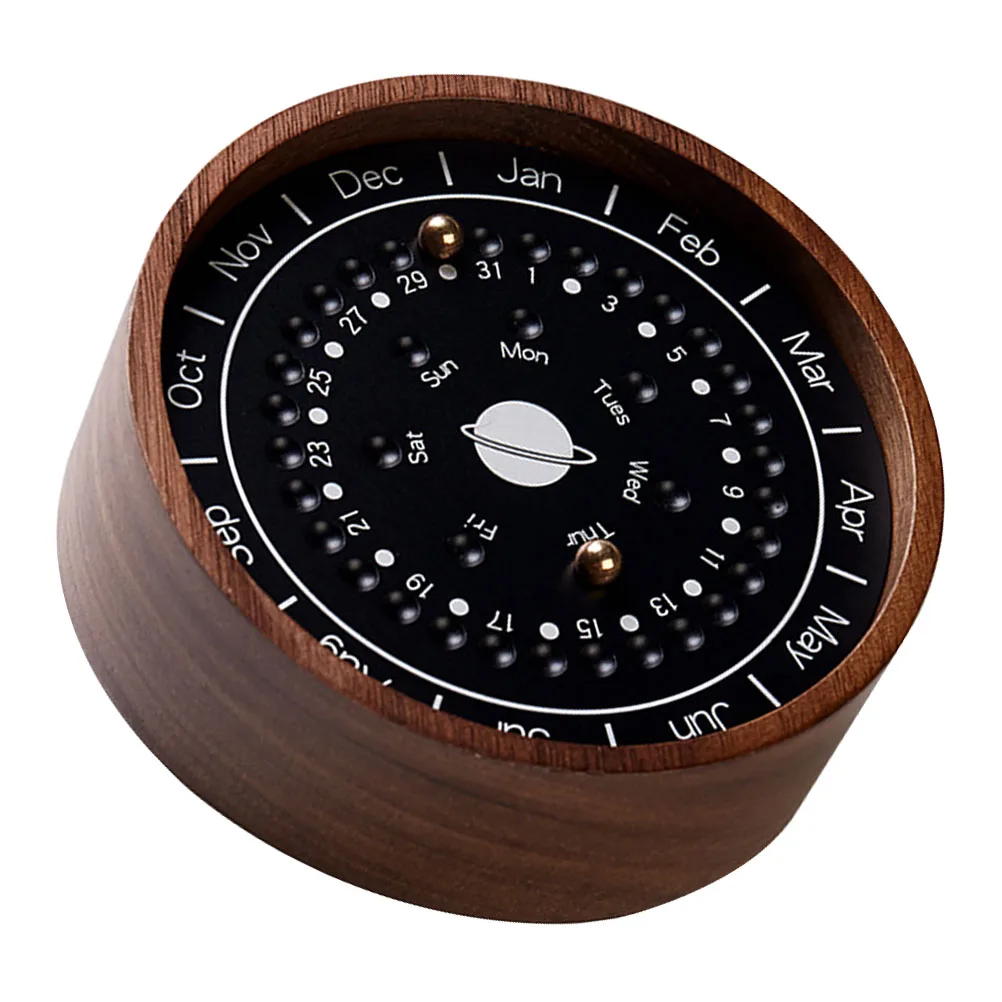 1pc Wooden Planetary Ornaments Shaped Perpetual Calendar Sundial Desk Décor Creative Crafts Aluminum Magnetic Wood Polished
1pc Wooden Planetary Ornaments Shaped Perpetual Calendar Sundial Desk Décor Creative Crafts Aluminum Magnetic Wood Polished