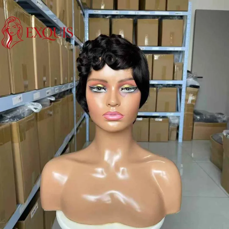 Natural Color T4/27# 4# Human Hair Full Machine Wig Short Curly Finger Wave Human Hair Wig Full Machine Made No Lace for Party
Natural Color T4/27# 4# Human Hair Full Machine Wig Short Curly Finger Wave Human Hair Wig Full Machine Made No Lace for Party