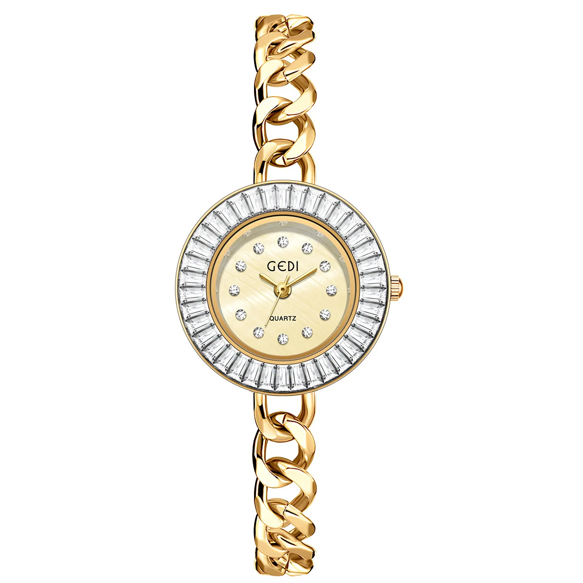 Изысканные роскошные золотые женские часы в стиле ретро, нишевые высококачественные рябчатые женские кварцевые часы
Изысканные роскошные золотые женские часы в стиле ретро, нишевые высококачественные рябчатые женские кварцевые часы