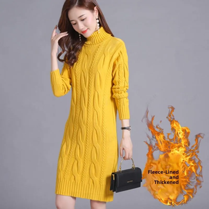Women's Thickened Fleece High Collar Loose Knitted Sweater Autumn Winter New Style plus Size Mid-Length Crew Neck Pullover
Women's Thickened Fleece High Collar Loose Knitted Sweater Autumn Winter New Style plus Size Mid-Length Crew Neck Pullover