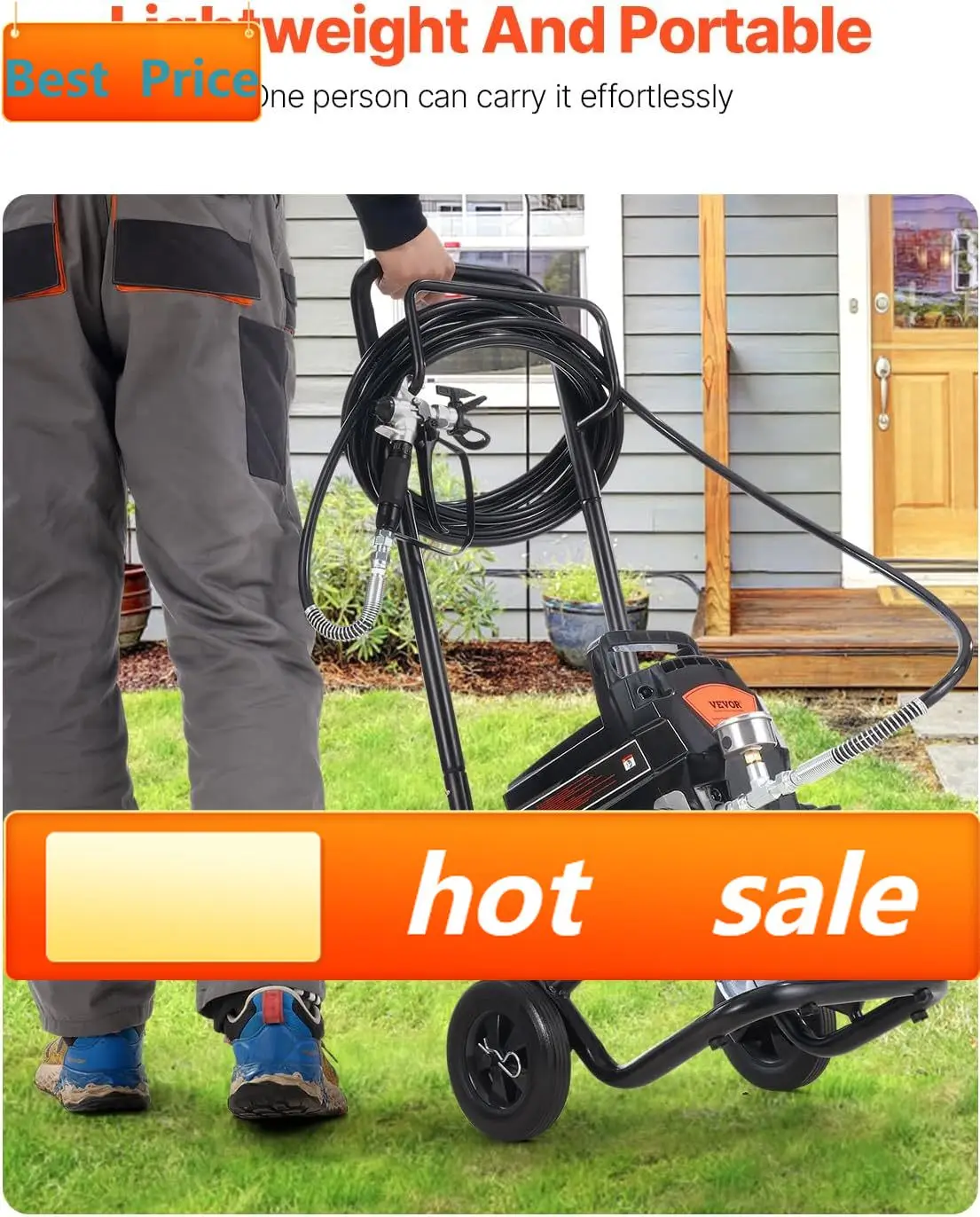 Stand Airless Paint Sprayer with Cart, 950W 3000PSI High Efficiency Electric Airless Sprayer, Fine and Even Painting Effect, Pai
Stand Airless Paint Sprayer with Cart, 950W 3000PSI High Efficiency Electric Airless Sprayer, Fine and Even Painting Effect, Pai
