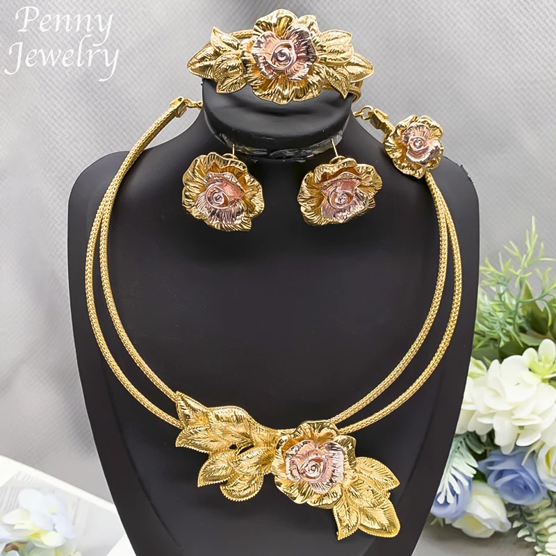 Преувеличенный африканский свадебный подарок, итальянский 18-каратный позолоченный комплект ювелирных изделий для женщин, ожерелье, серьги-капли, браслет, кольцо
Преувеличенный африканский свадебный подарок, итальянский 18-каратный позолоченный комплект ювелирных изделий для женщин, ожерелье, серьги-капли, браслет, кольцо