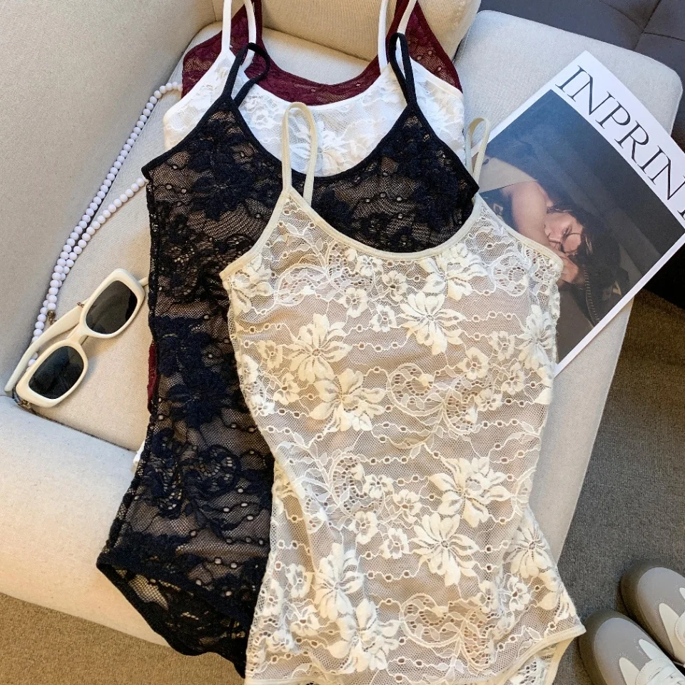 Summer New Sle Spicy Girl Lace Splice One-Piece Women's Bal Slimming Inteated Chest Pad Versatile Slimming Effect
Summer New Sle Spicy Girl Lace Splice One-Piece Women's Bal Slimming Inteated Chest Pad Versatile Slimming Effect