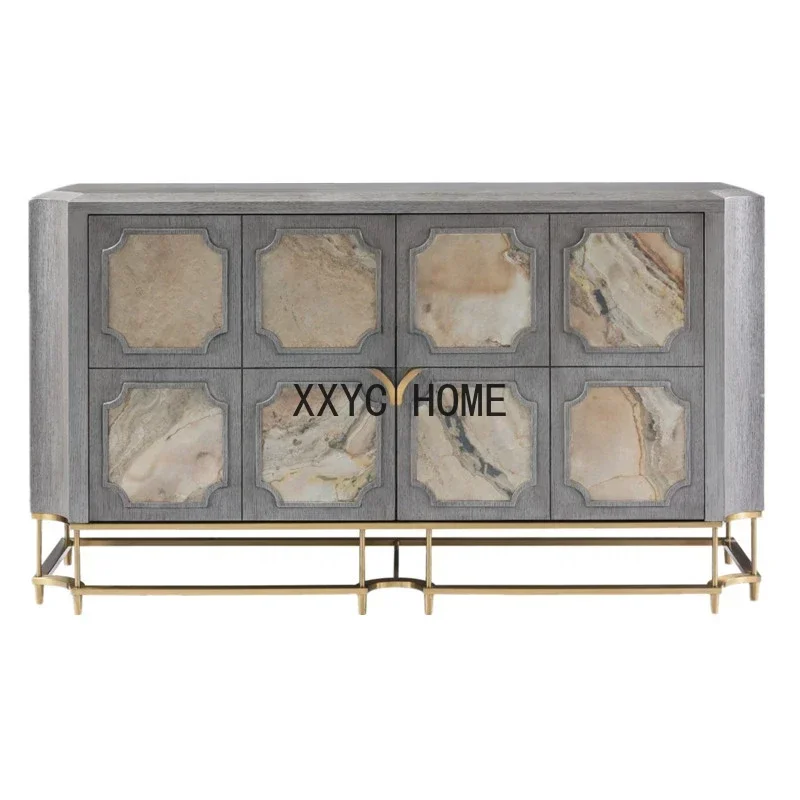 Solid Wood Gray Entrance Cabinet American Marbling Sideboard Cabinet Metal Living Room Hall Cabinet
Solid Wood Gray Entrance Cabinet American Marbling Sideboard Cabinet Metal Living Room Hall Cabinet