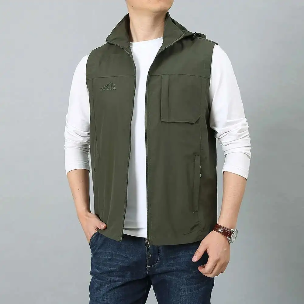 New Male Casual Summer Big Size 7XL Sleeveless Vest Men Multi Pocket Outdoor Travel Photograph Waistcoat Fishing Vests With Cap
New Male Casual Summer Big Size 7XL Sleeveless Vest Men Multi Pocket Outdoor Travel Photograph Waistcoat Fishing Vests With Cap