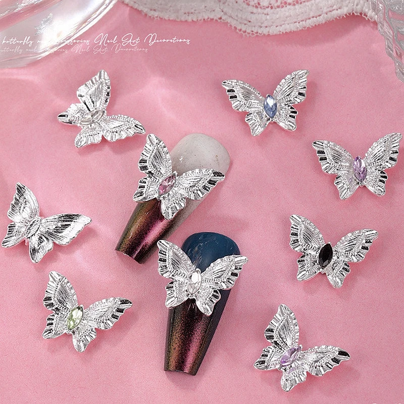 10PCS Oversize 3D Silver Butterfly Nail Art Charm Accessories Luxury Alloy Parts For Manicure Nails Decoration Supplies Material
10PCS Oversize 3D Silver Butterfly Nail Art Charm Accessories Luxury Alloy Parts For Manicure Nails Decoration Supplies Material