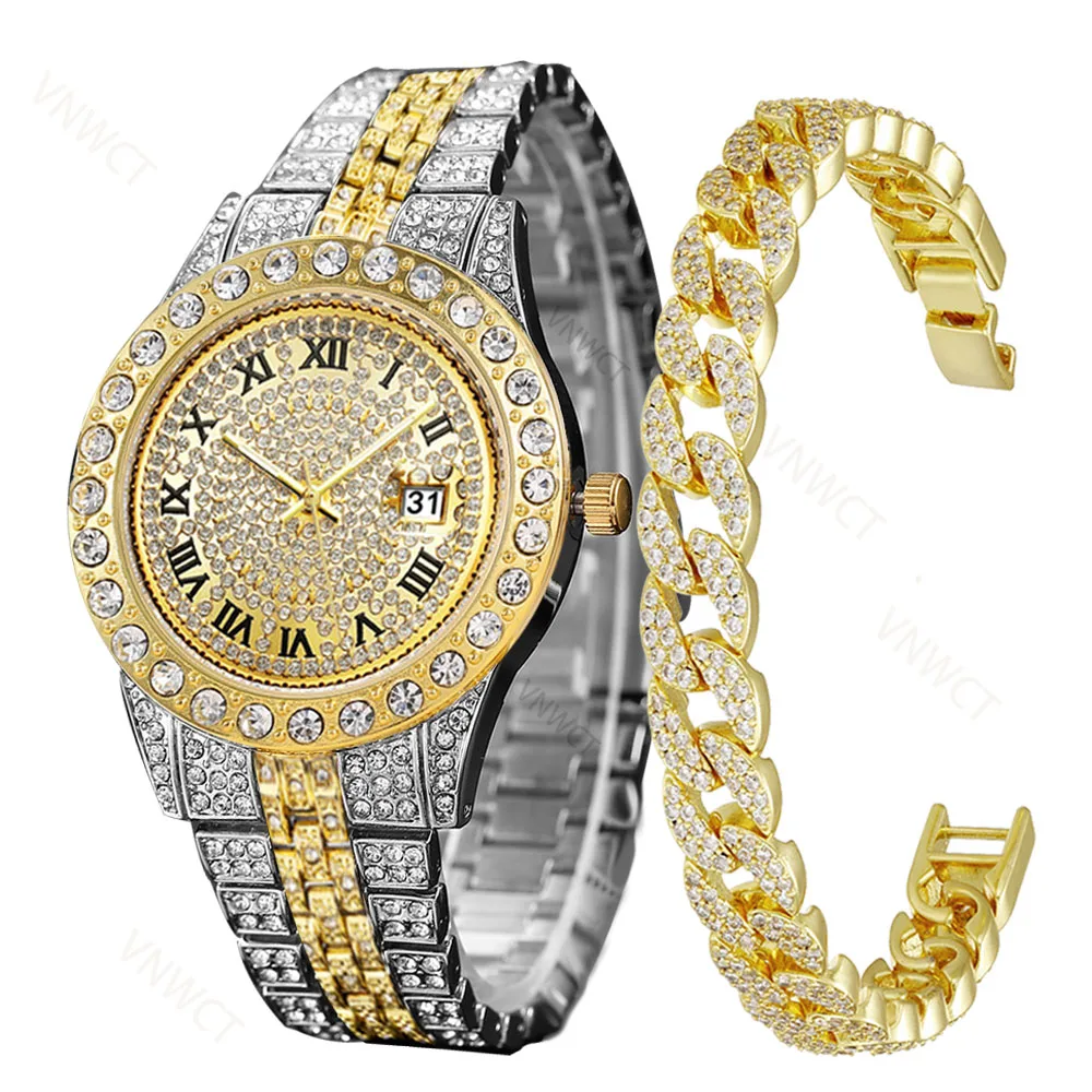 Men Watches 2pcs Luxury Men's Fashion Business Sport Watch Calendar Quartz Wristwatches Relogio Masculino Cuban Bracelet Set
Men Watches 2pcs Luxury Men's Fashion Business Sport Watch Calendar Quartz Wristwatches Relogio Masculino Cuban Bracelet Set