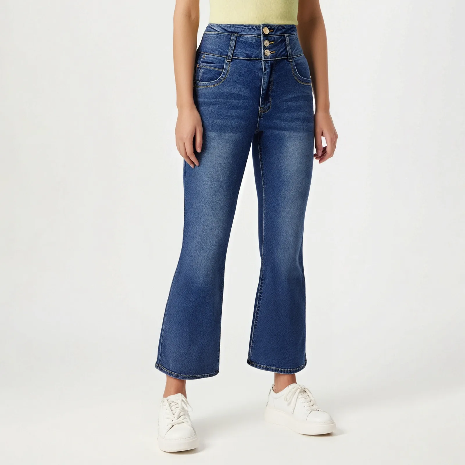 High Street Fashion High-Waisted Jeans Women Four Seasons New Temperament Slim Micro-Flared Jeans Casual Breasted Denim Pants
High Street Fashion High-Waisted Jeans Women Four Seasons New Temperament Slim Micro-Flared Jeans Casual Breasted Denim Pants