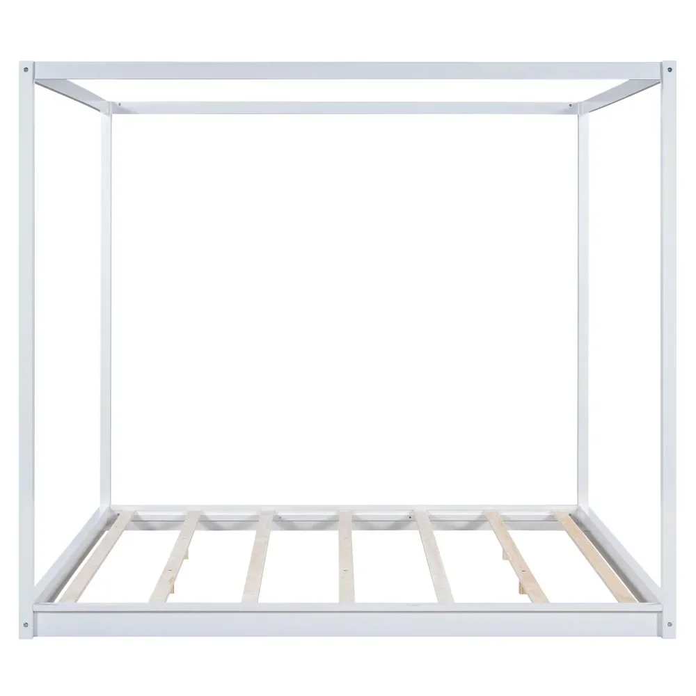 Modern King Size Canopy Floor Platform Bed, Solid Wood 4 Post Canopy Bed Frame for Kids Teens Adult
Modern King Size Canopy Floor Platform Bed, Solid Wood 4 Post Canopy Bed Frame for Kids Teens Adult