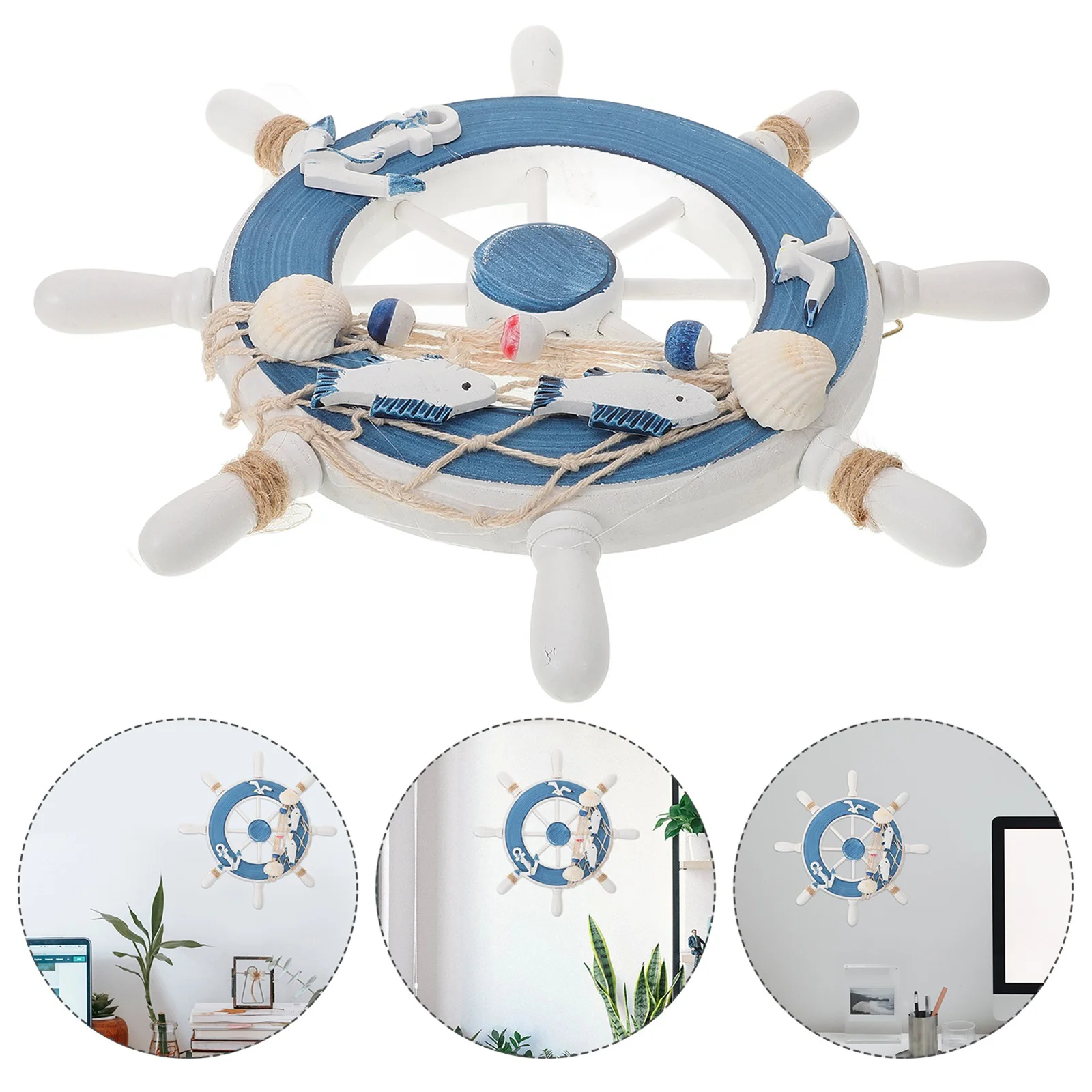 Wooden Ship Wheel Mediterranean Style Boat Outdoor Ornaments Nautical Fishing Nets Steering Wall Decor
Wooden Ship Wheel Mediterranean Style Boat Outdoor Ornaments Nautical Fishing Nets Steering Wall Decor