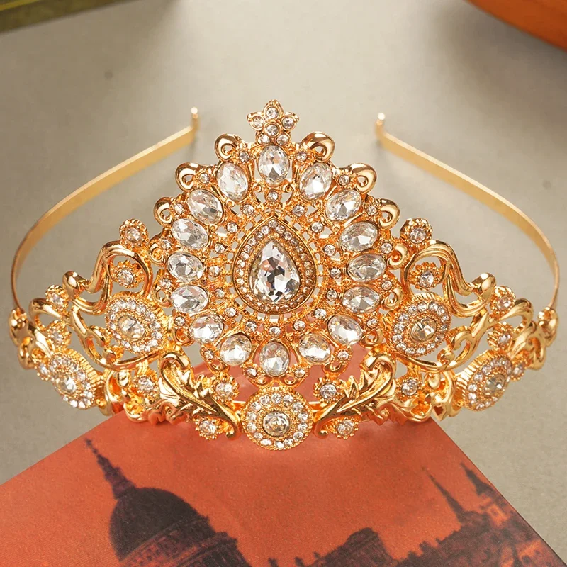 Gold Color Trendy Rhinestone Bridal Tiaras and Crowns Middle East Vintage Wedding Half Diadems Hair Accessories Head Jewelry
Gold Color Trendy Rhinestone Bridal Tiaras and Crowns Middle East Vintage Wedding Half Diadems Hair Accessories Head Jewelry