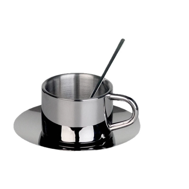 LH stainless steel coffee cups and saucers industrial style metal cup set cold brew retro style
LH stainless steel coffee cups and saucers industrial style metal cup set cold brew retro style