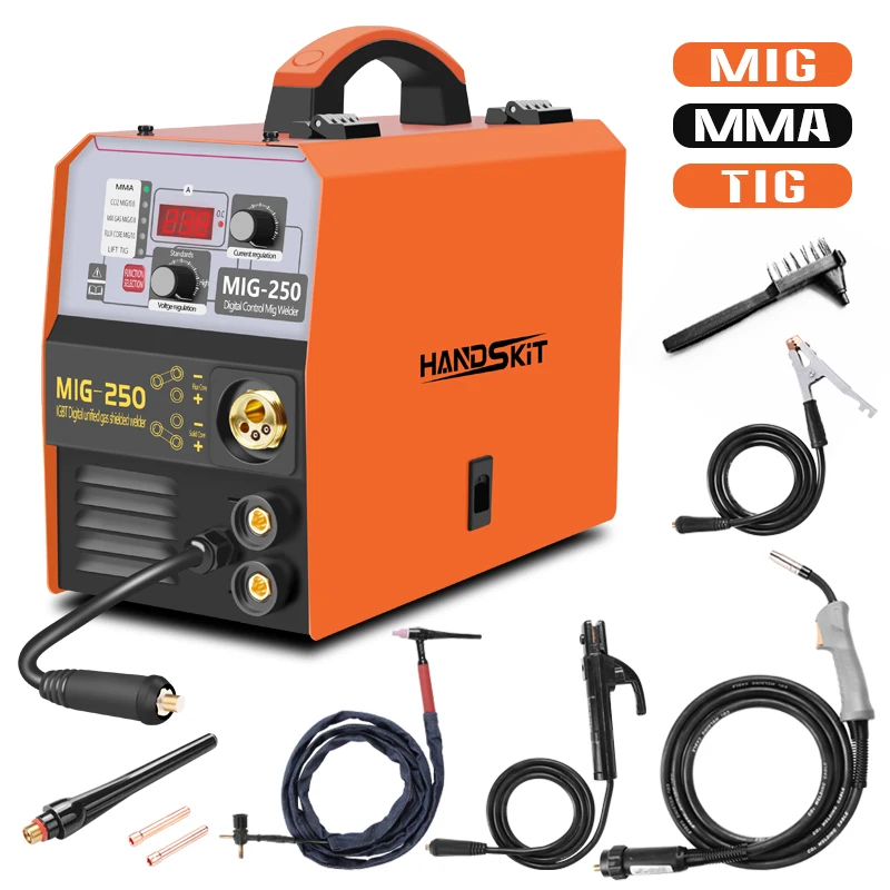 4 in 1 Mig 250 Welding Machine 220V Inverter Tig Semi-automatic Core Mig Gas Welding 0.8/1.0 MMA Flug Welding Machine
4 in 1 Mig 250 Welding Machine 220V Inverter Tig Semi-automatic Core Mig Gas Welding 0.8/1.0 MMA Flug Welding Machine