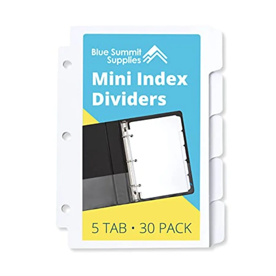 5 Tab Mini Tab Dividers, White, 5 Mini Binder Dividers with 3 Hole Punch, for Notebooks and 3 Ring Binders, 5.5 x 8.5 Inches, H
5 Tab Mini Tab Dividers, White, 5 Mini Binder Dividers with 3 Hole Punch, for Notebooks and 3 Ring Binders, 5.5 x 8.5 Inches, H