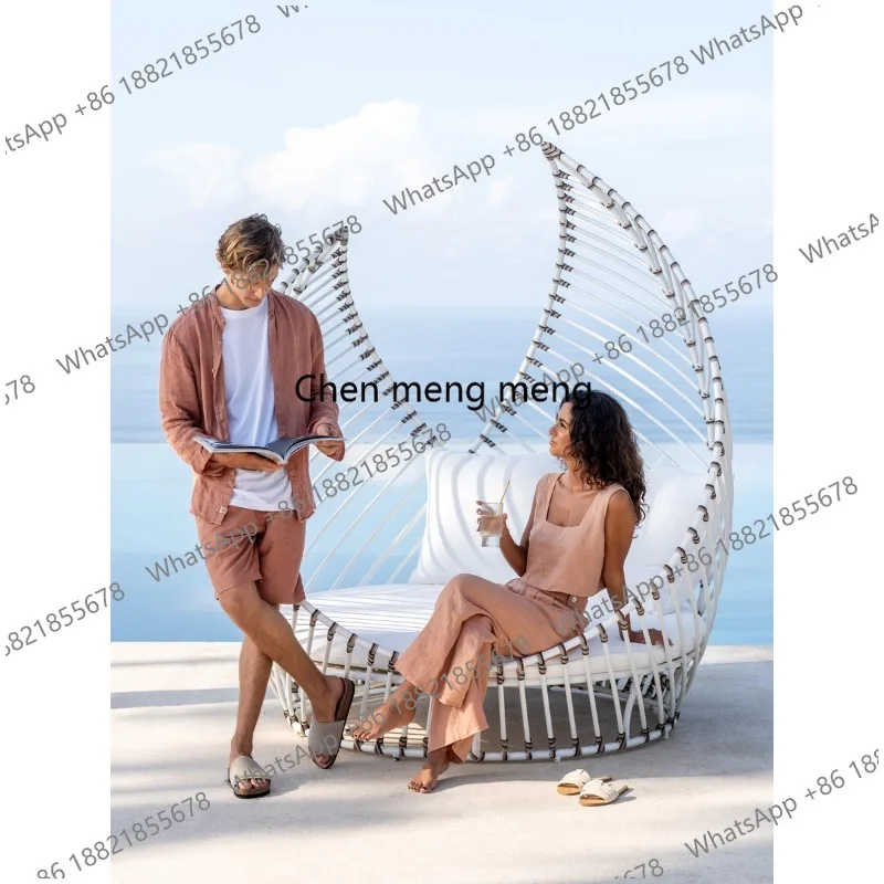Rattan sofa round large bed leisure outdoor garden courtyard simple rain and sun furniture
Rattan sofa round large bed leisure outdoor garden courtyard simple rain and sun furniture