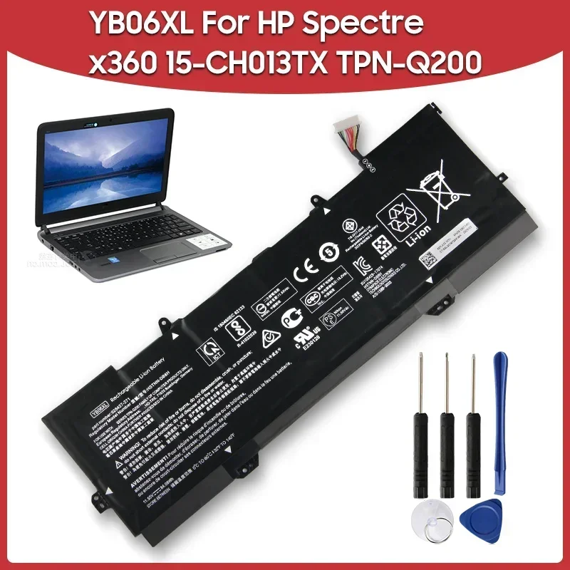 New Replacement Battery YB06XL HSTNN-DB8H For HP Spectre X360 15-CH013TX TPN-Q200 Rechargeable Batteries 84.08Wh Long Lifespan
New Replacement Battery YB06XL HSTNN-DB8H For HP Spectre X360 15-CH013TX TPN-Q200 Rechargeable Batteries 84.08Wh Long Lifespan
